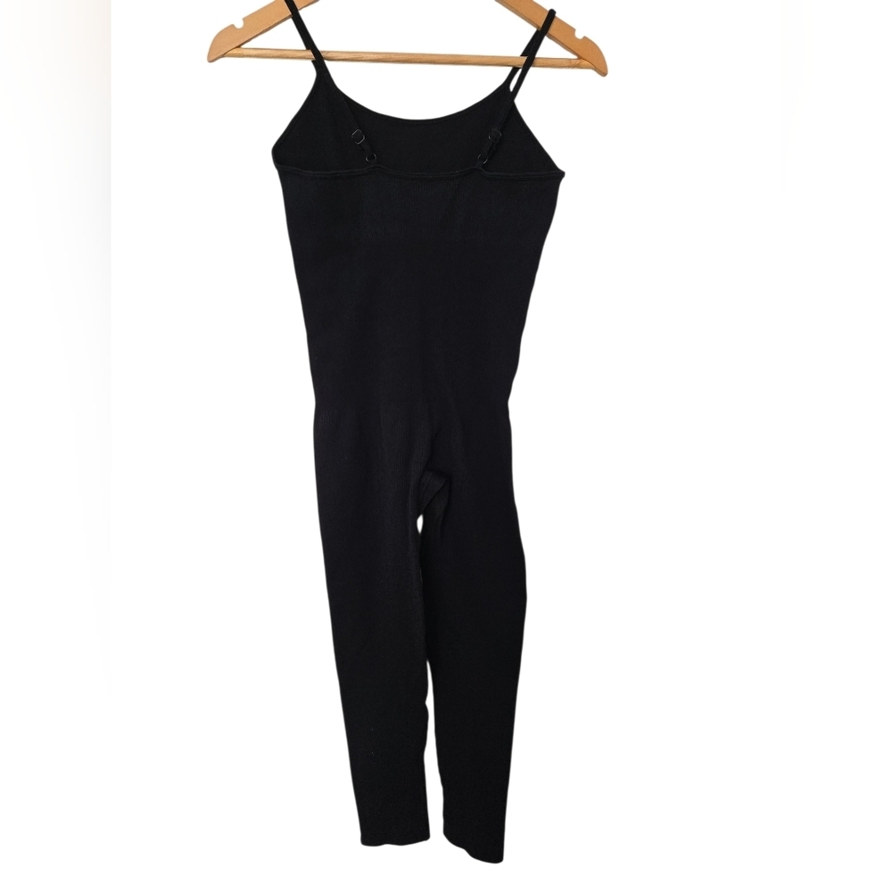 🌟 Ribbed Black Full-Length Jumpsuit Bodysuit | Athleisure One Piece | Size Larg - Picture 4 of 5